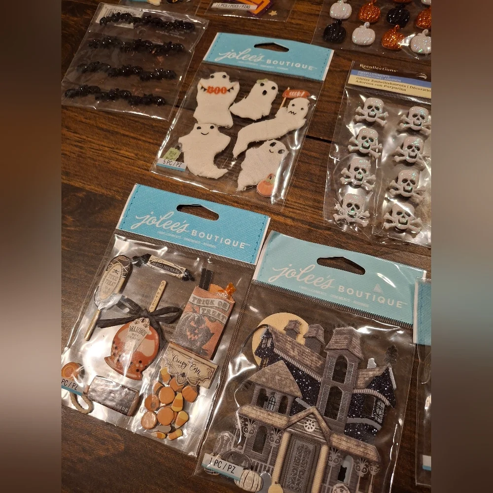Sticker Lot Pack Scrapbook Embellishments Planner Puffy 3D Halloween Fall Scary
